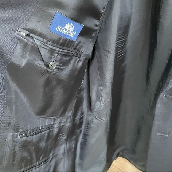 STAFFORD WOOL BLEND BLAZER IN NAVY BLUE - Picture 9 of 10